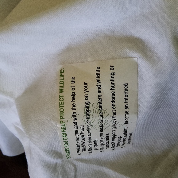 Humane society wildlife cougar tiger Land trust tshirt tee shirt top L - Picture 3 of 3
